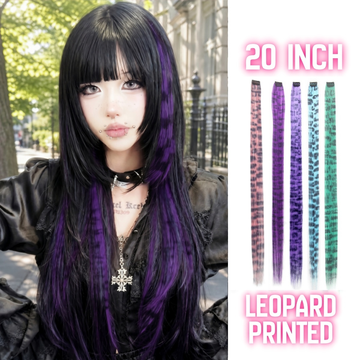 Braiding Hair Kanekalon - 2PCS/7PCS 20inch Colorful Leopard Print Hair
