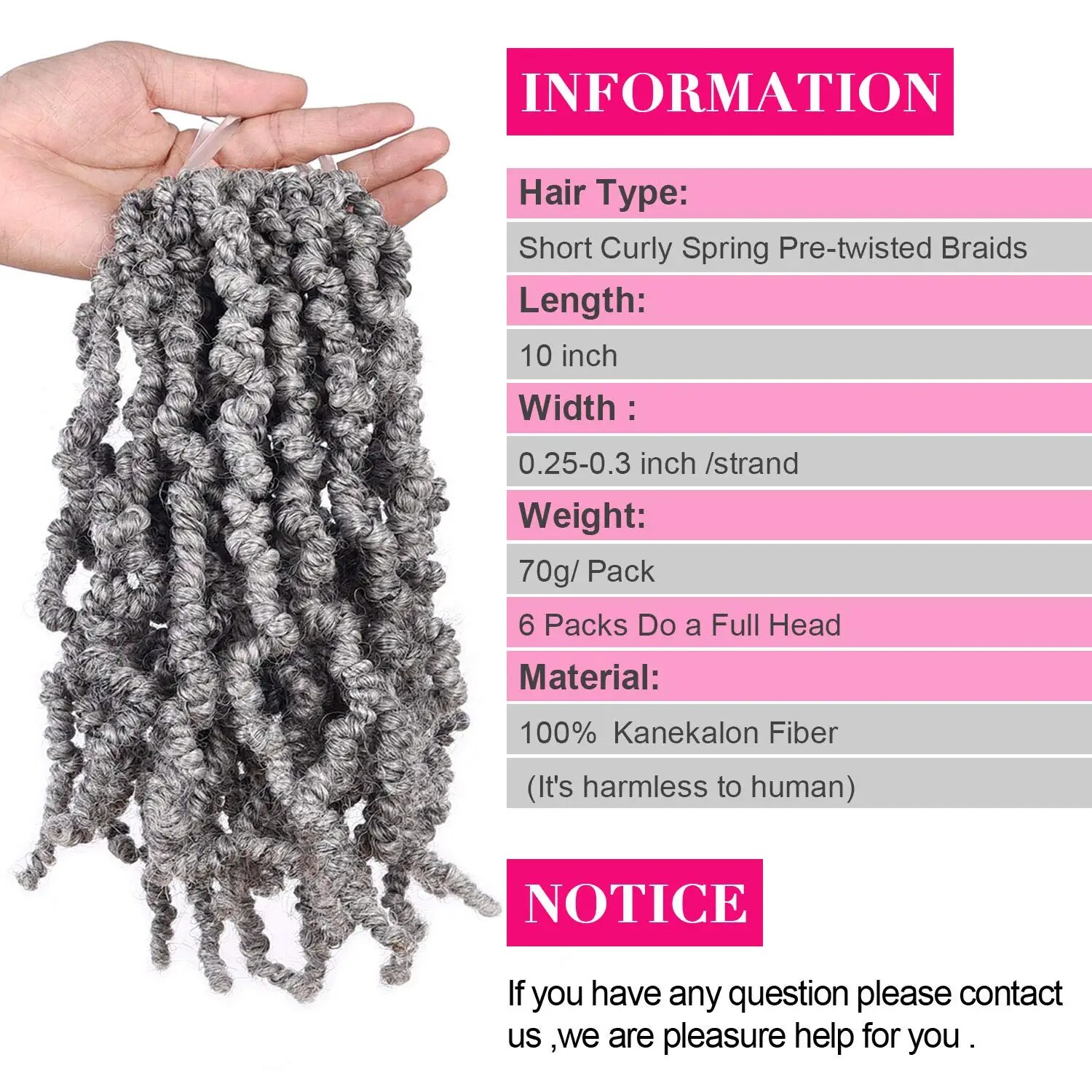 10 Inch Short Curly Spring Pre - đánh giá và giá Braiding Hair Kanekalon