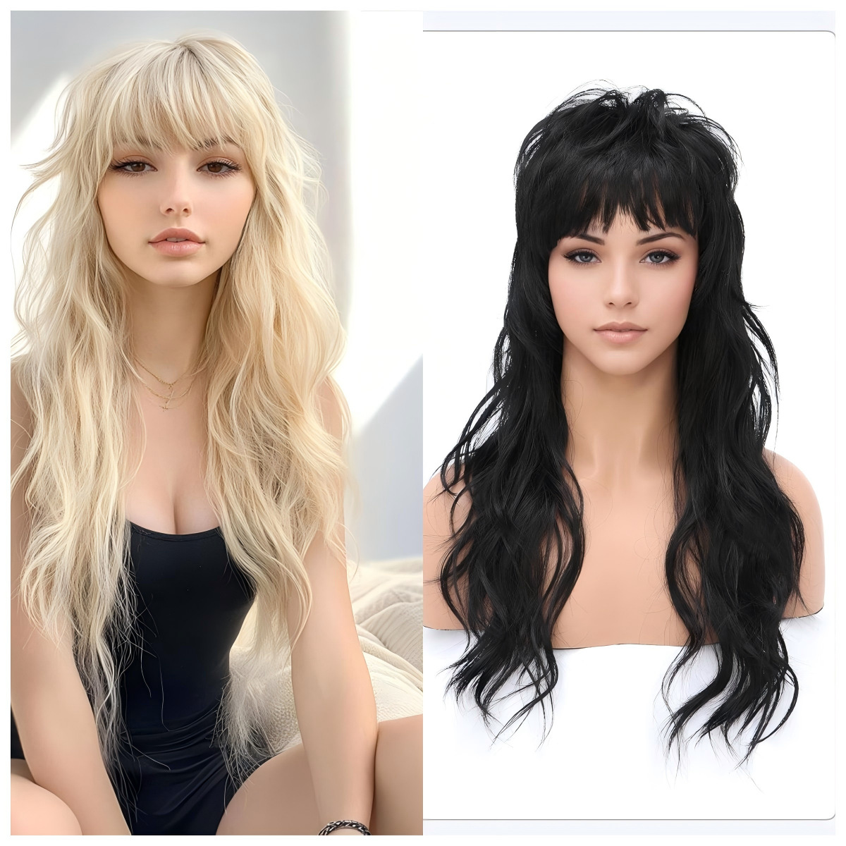 Synthetic Long Curly Wig 80s 9 - đánh giá và giá Braiding Hair Kanekalon
