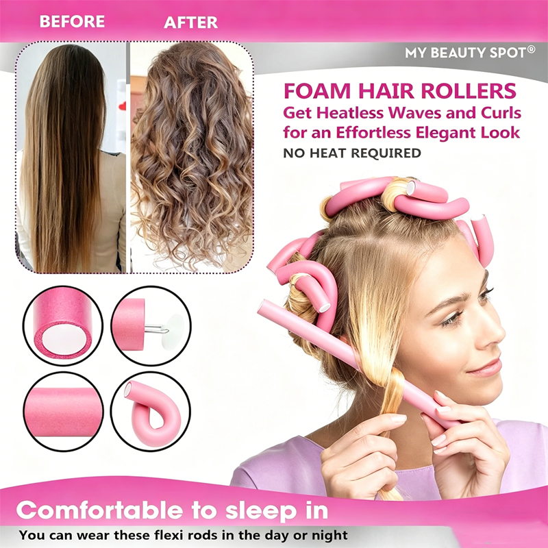 6pcs/pack New Oversize Flexibl - đánh giá và giá Hair Roller Set Flexi