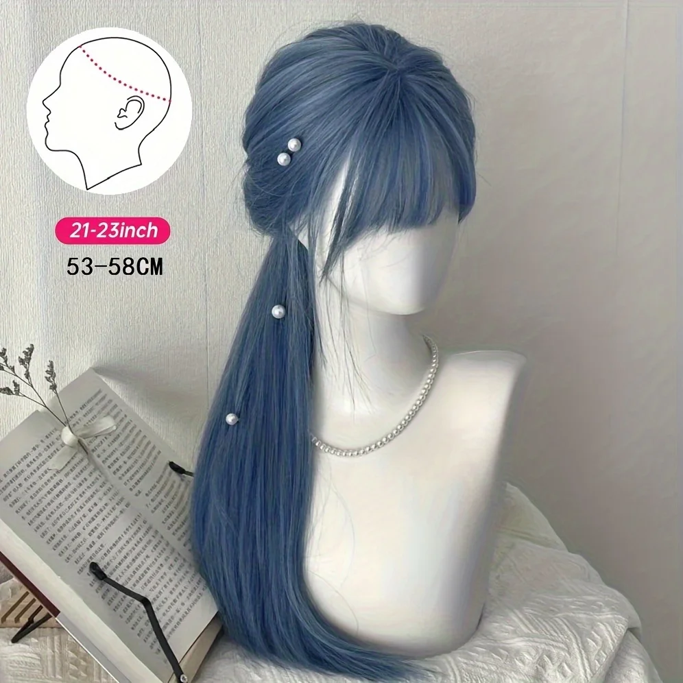 Blue Bangs Long Straight Mixed - đánh giá và giá Braiding Hair Kanekalon